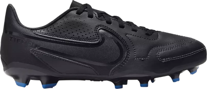 Бутсы Nike Tiempo Legend 9 Club MG GS 'Black Light Photo Blue', черный