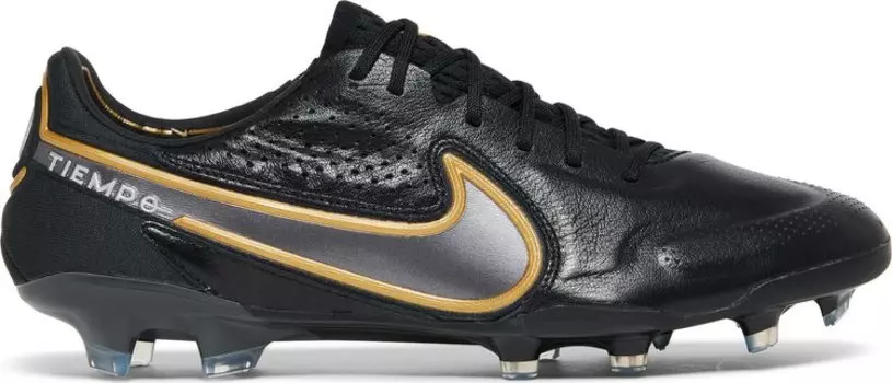 Бутсы Nike Tiempo Legend 9 Elite FG 'Black Metallic Gold', черный