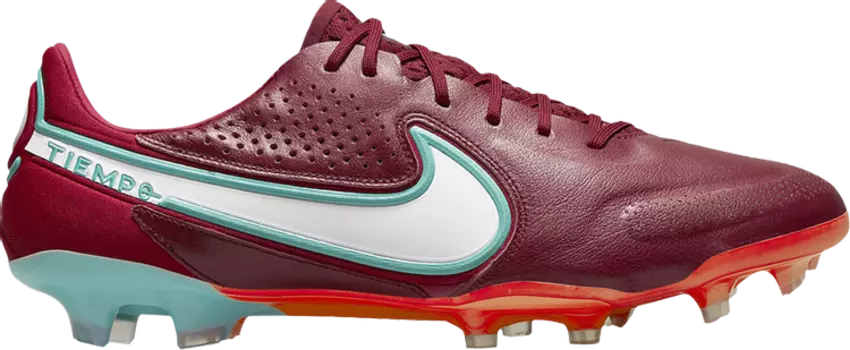 Бутсы Nike Tiempo Legend 9 Elite FG Team Red Mystic Hibiscus, красный