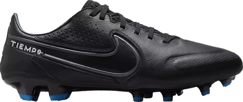 Бутсы Nike Tiempo Legend 9 Pro FG 'Black Dark Smoke Grey', черный