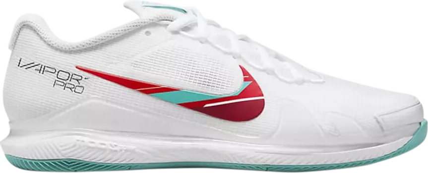 Бутсы Nike Wmns NikeCourt Air Zoom Vapor Pro 'White Habanero Red Washed Teal', белый