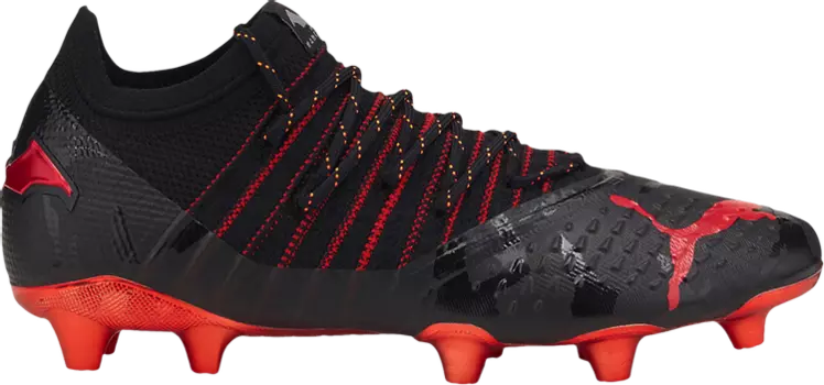 Бутсы Puma Batman x Future 1.3 FG AG Black High Risk Red, черный