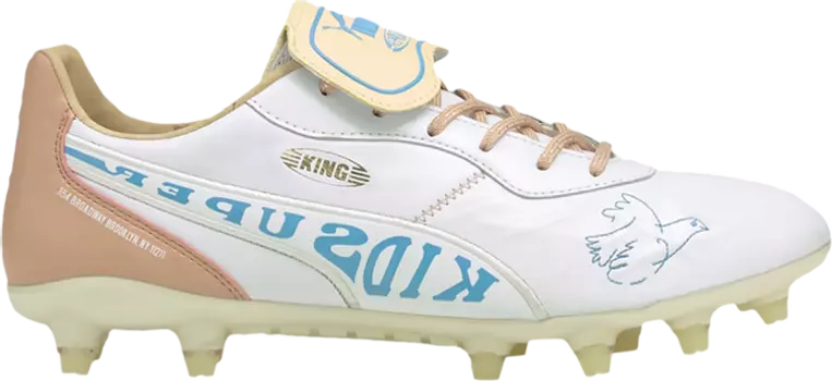 Бутсы Puma KidSuper Studios x King FG Yellow Misty Rose, белый