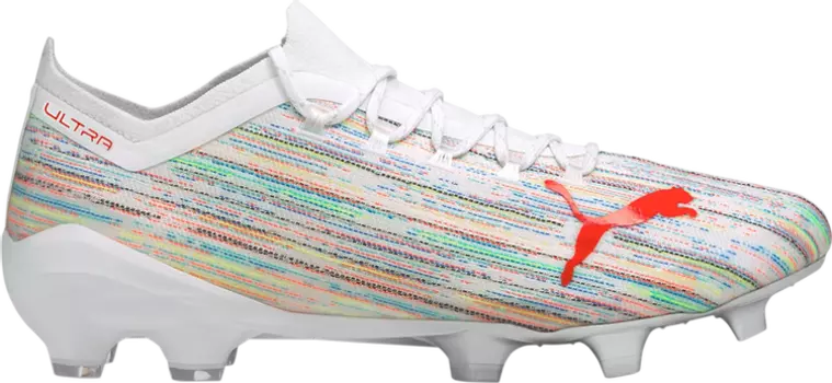 Бутсы Puma Ultra 1.2 FG AG White Red Blast, разноцветный