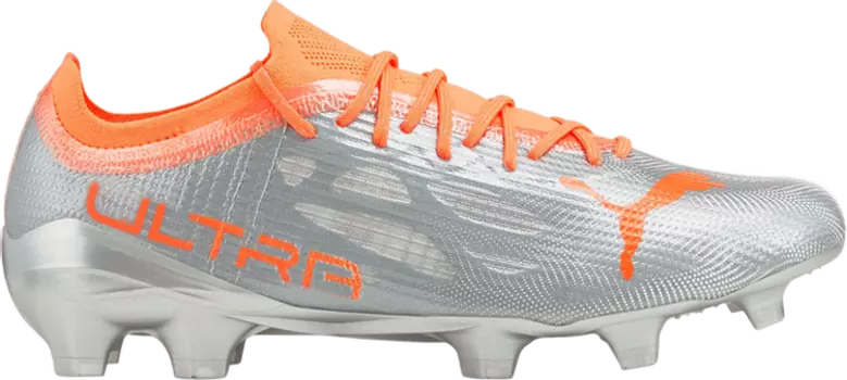 Бутсы Puma Ultra 1.4 FG AG Diamond Silver Neon Citrus, серебряный