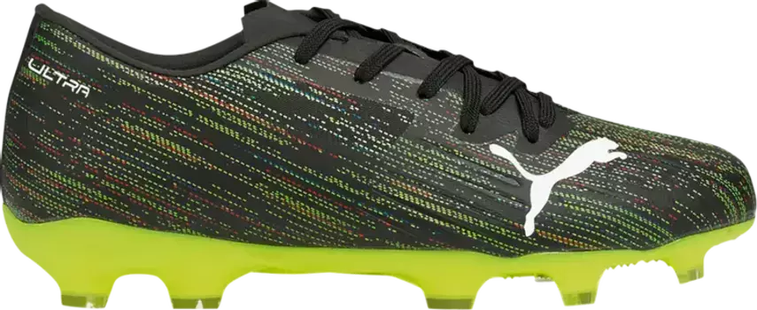 Бутсы Puma Ultra 2.2 FG AG Jr Black Yellow Alert, черный