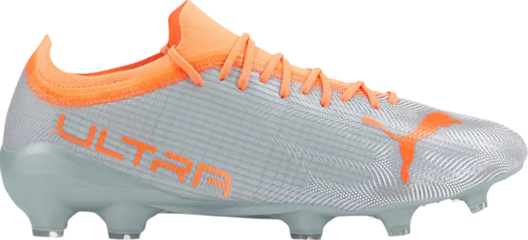 Бутсы Puma Ultra 2.4 FG AG Diamond Silver Neon Citrus, серебряный