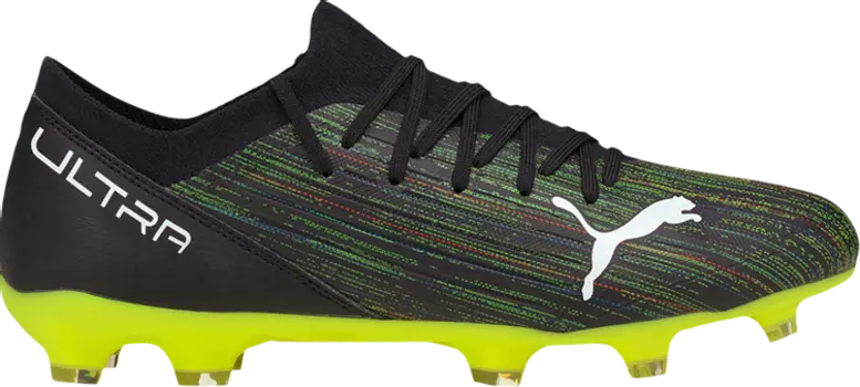 Бутсы Puma Ultra 3.2 FG AG Black Yellow Alert, черный