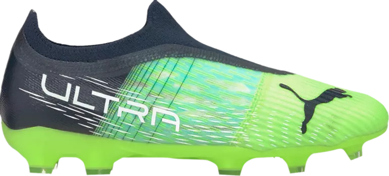 Бутсы Puma Ultra 3.3 FG AG Jr Green Glare, зеленый