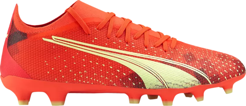 Бутсы Puma Ultra Match FG AG Fearless Pack, красный