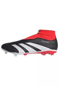 бутсы с шипами Predator League Laceless Fg Adidas, цвет core black/footwear white/solar red