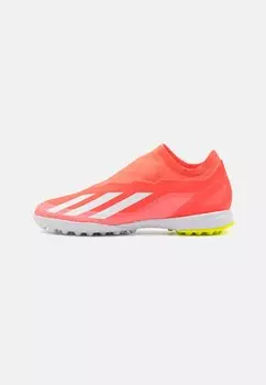 Бутсы с шипами X Crazyfast League Laceless Tf adidas Performance, солнечно-красный/облачно-белый/командный солнечно-желтый