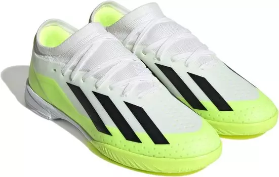 Бутсы Soccer X Crazyfast.3 Indoor adidas, цвет Footwear White/Core Black/Lucid Lemon