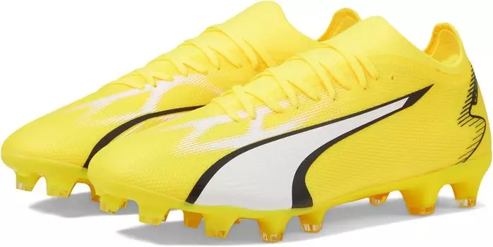 Бутсы Ultra Match Firm Ground/Artificial Ground PUMA, цвет Yellow Blaze/Puma White/Puma Black