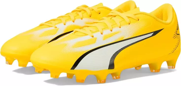 Бутсы Ultra Play Firm Ground/Artificial Ground PUMA, цвет Yellow Blaze/Puma White/Puma Black