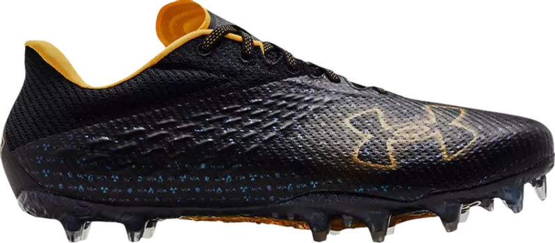Бутсы Under Armour Blur Smoke MC Black Steeltown Gold, черный