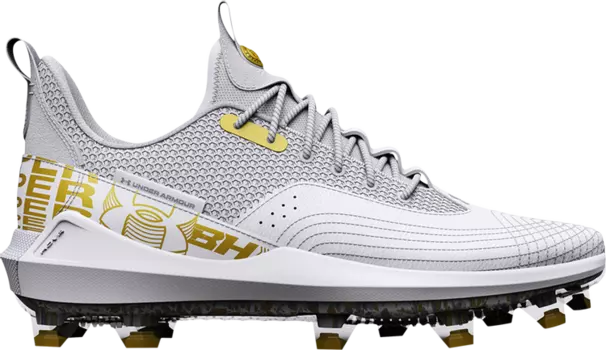 Бутсы Under Armour Harper 7 Low Elite TPU Mod Grey Gold, белый