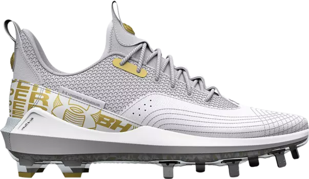 Бутсы Under Armour Harper 7 Low ST White Metallic Gold, белый