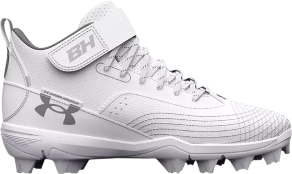 Бутсы Under Armour Harper 7 Mid RM GS White Mod Grey, белый