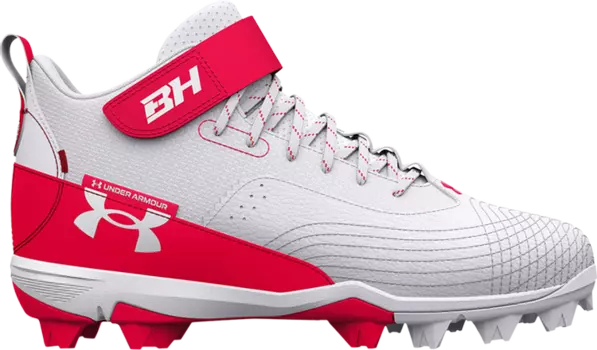 Бутсы Under Armour Harper 7 Mid RM White Red, белый