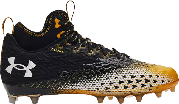 Бутсы Under Armour Spotlight Clone 3.0 MC Black Steeltown Gold, черный