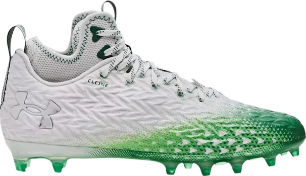 Бутсы Under Armour Spotlight Clone 3.0 MC White Kelly Green, белый
