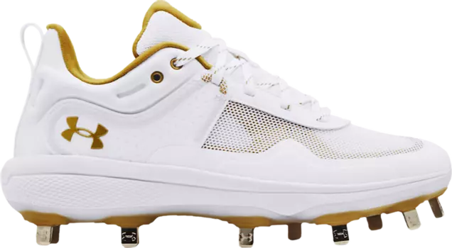 Бутсы Under Armour Wmns Glyde MT White Metallic Gold, белый