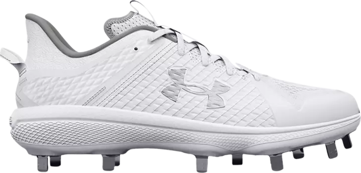 Бутсы Under Armour Yard Low MT White Metallic Silver, белый