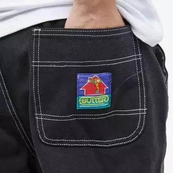 Butter Goods Брюки до колена из стираной ткани с двойным коленом, черный