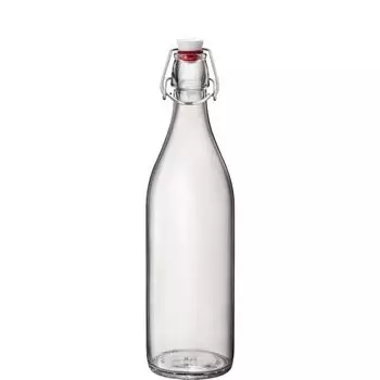 Бутылка Bormioli Rocco Giara с откидной крышкой, 1 литр, стекло, прозрачная, 1 шт, прозрачный