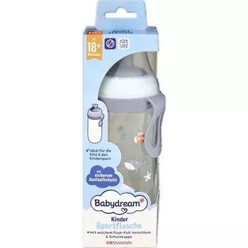 Бутылка для питья с открывающейся крышкой 360мл с 18 месяцев / СИНИЙ Babydream, 1 шт.