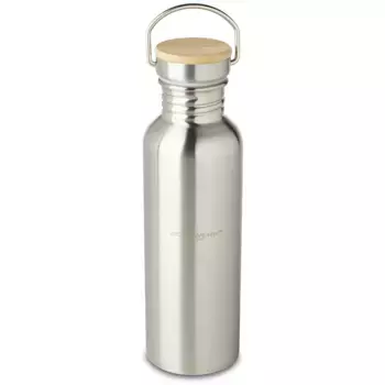 Бутылка ECHTWERK, с бамбуковой крышкой и силиконовой лентой, полированная внутри и снаружи, цвет edelstahlfarben