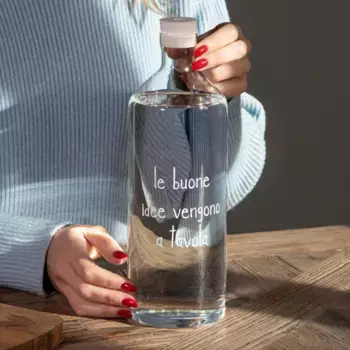 Бутылка из боросиликатного стекла с шелкографией - хорошие идеи приходят к столу Simple Day