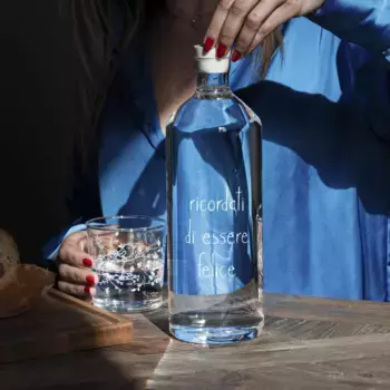 Бутылка из боросиликатного стекла с шелкографией - не забывайте быть счастливыми Simple Day