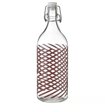 Бутылка с пробкой Ikea Korken, серо-розовый, 1 литр