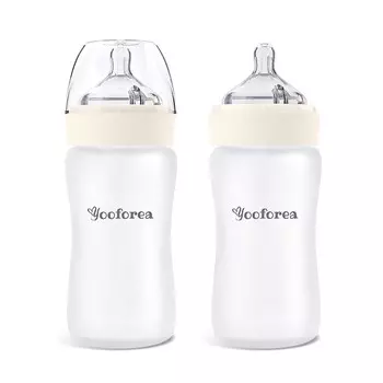 Бутылочки для кормления 2 шт. по 266 мл Yooforea Anti-Colic, кремовый