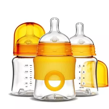 Бутылочки для кормления 3 шт. по 120 мл Smilo Anti-Colic Feeding, оранжевый