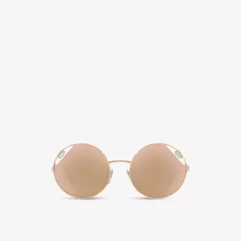 Bv6159 54 солнцезащитные очки serpenti в металлической круглой оправе Bvlgari, желтый