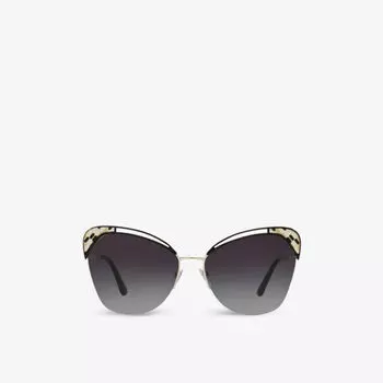 Bv6161 60 солнцезащитные очки serpenti в металлической оправе «кошачий глаз» Bvlgari, желтый