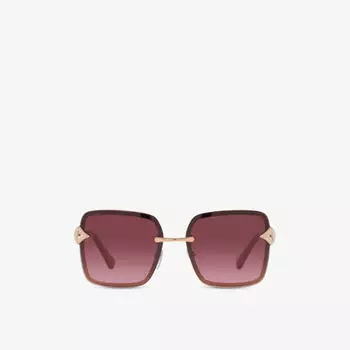 Bv6167b солнцезащитные очки в прямоугольной оправе из серебристого металла Bvlgari, желтый