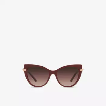 Bv8236b солнцезащитные очки «кошачий глаз» из ацетата и золотистого металла Bvlgari, фиолетовый