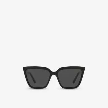 Bv8255b солнцезащитные очки «кошачий глаз» из ацетата, украшенные кристаллами Bvlgari, черный