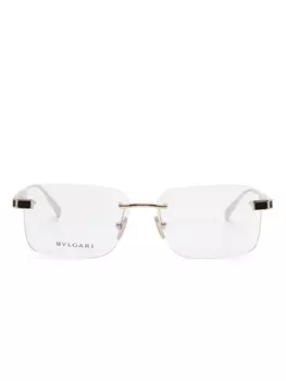 Bvlgari очки в прямоугольной оправе, золотистый