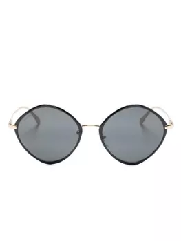 Bvlgari солнцезащитные очки в геометричной оправе, черный