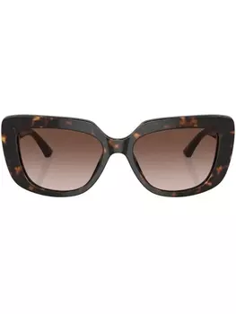 Bvlgari солнцезащитные очки в квадратной оправе с логотипом, зеленый