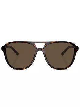 Bvlgari солнцезащитные очки в квадратной оправе, зеленый