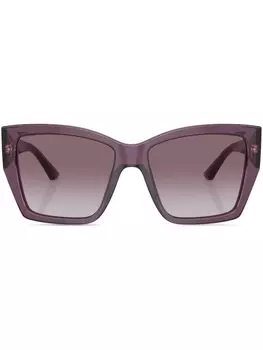 Bvlgari солнцезащитные очки в массивной оправе с логотипом, фиолетовый