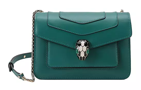 BVLGARI Сумка через плечо Serpenti Forever из телячьей кожи, женская, зеленая