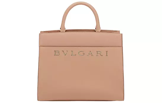 BVLGARI Сумка-тоут из телячьей кожи на одно плечо, среднего размера, женская, карамельно-топазового бежевого цвета