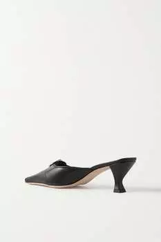 BY FAR кожаные мюли Evelyn с пряжками, черный